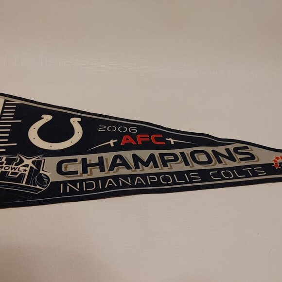 RETRO Super Bowl XLI Pennant AFC CHAMPIONS Indianapolis Colts WinCraft USA - Picture 3 of 6